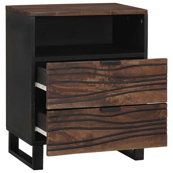vidaXL Bedside Cabinet Walnut 50 x 33 x 62 cm Solid Acacia wood