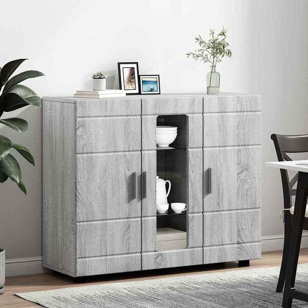 vidaXL Wooden Cabinet Grey Sonoma 88.5 x 30.5 x 73 cm Engineered Wood