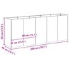 vidaXL Planter White 200x40x80 cm Cold-rolled Steel