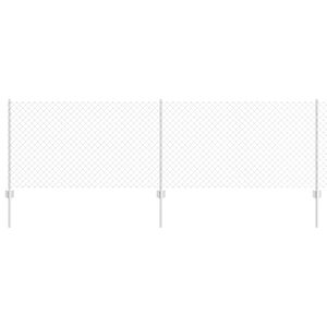 vidaXL Chainlink Fence with Post 10 x 0.8 m Galvanised Steel Silver