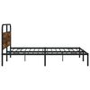 vidaXL Metal Bed Frame without Mattress Smoked Oak 193x203 cm