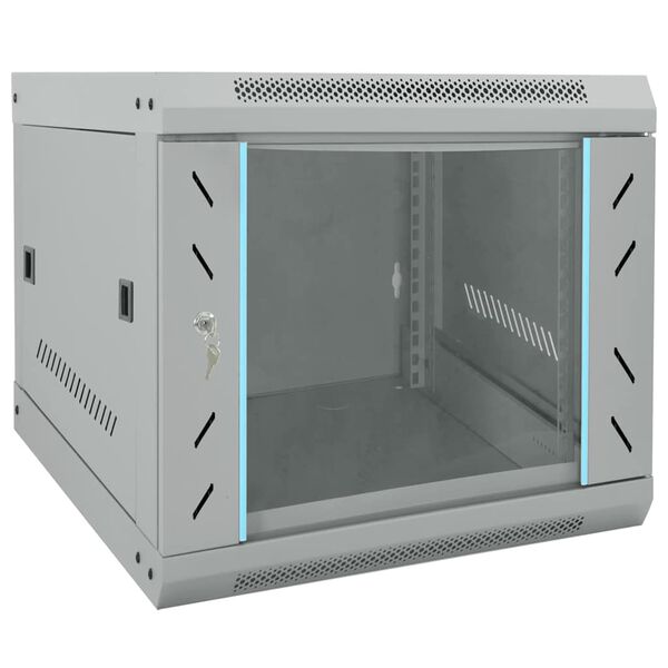 vidaXL Network Cabinet with Storage Grey 53 x 60 x 45 cm Steel