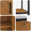 vidaXL Kitchen Storage Set with Shelf Other 3 pcs Rusty Steel