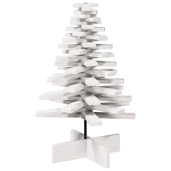 vidaXL Wooden Christmas Tree for Decoration White 80 cm Solid Wood Pine