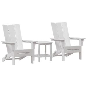 vidaXL Garden Chair 3 pcs White 80.5 x 74.5 x 92 cm Polyethylene