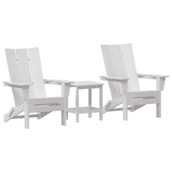 vidaXL Garden Lounge Furniture 3 pcs White 38 x 38 x 46cm Plastic