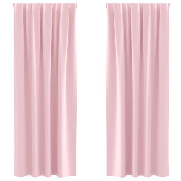 vidaXL Blackout Curtains with Rings 2 pcs Baby Pink 245 x 140 cm