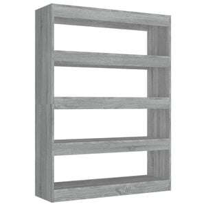vidaXL Book Cabinet/Room Divider Grey Sonoma 100x30x135 cm