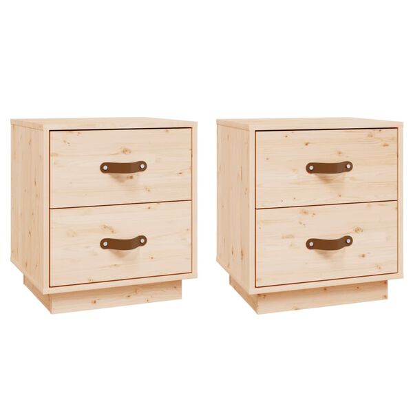 vidaXL Bedside Cabinets 2 pcs 40x34x45 cm Solid Wood Pine