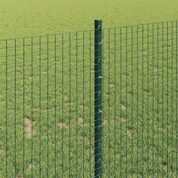 vidaXL Fence with Post Green 1 x 25 m Steel