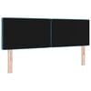 vidaXL LED Headboard with LED Strip Lights Dark Blue 144 cm Polyester