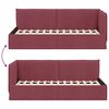 vidaXL Corner Bed Frame with Headboard Wine Red 90 cm x 200 cm Velvet