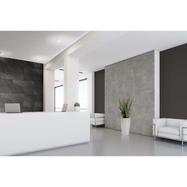 Grosfillex Wallcovering Tile Gx Wall+ 5pcs Stone 45x90cm Dark Grey