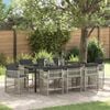 vidaXL Garden Dining Set 9 pcs Light Grey Powder-Coated Steel