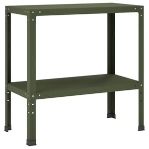 vidaXL Potting Table 100 x 40 x 80 cm Powder-Coated Steel Olive Green