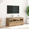 vidaXL TV Cabinet with LED Lights Artisan Oak 90x35x40 cm Engineered Wood