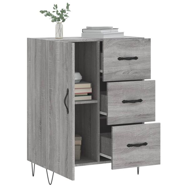 vidaXL Sideboard Grey Sonoma 69.5x34x90 cm Engineered Wood