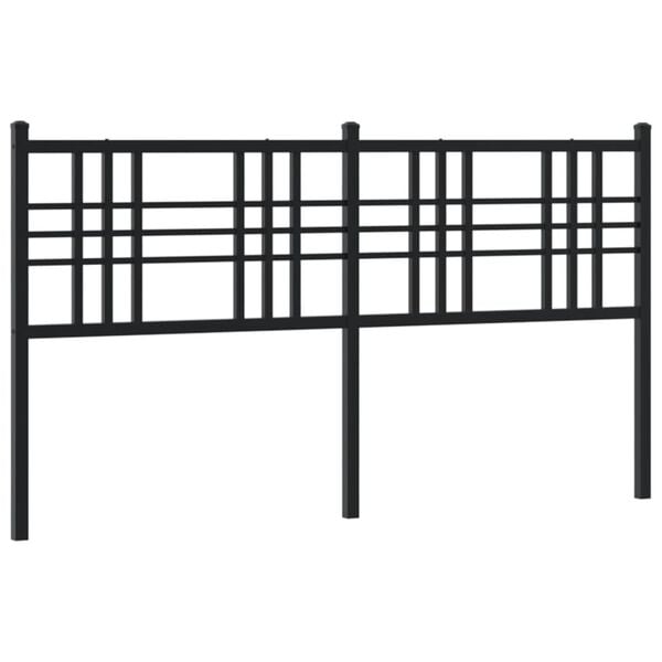 vidaXL Metal Replace Headboard Black 160cm