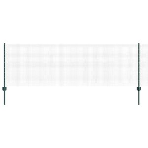 vidaXL Welded Wire Fence with Posts 100 x 0.8 m PVC-Coated Steel Green