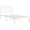 vidaXL Metal Bed Frame without Mattress with Headboard White 90x200cm