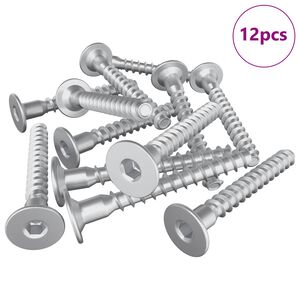vidaXL Confirmat Screws 12 pcs Silver &Oslash;5 x 40 mm Metal
