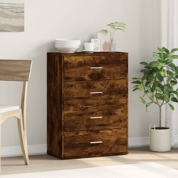 vidaXL Sideboard Smoked Oak 60x31x84 cm Engineered Wood