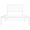 vidaXL Metal Bed Frame without Mattress with Headboard White 90x200cm