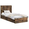 vidaXL Bed Frame with Storage and Headboard Smoked Oak 100 x 200 cm