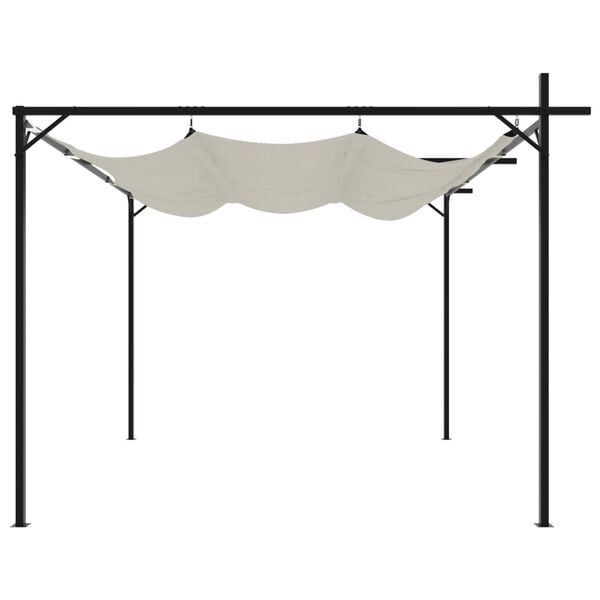 vidaXL Pergola with Retractable Roof Cream 295x292x230 cm