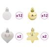 vidaXL Christmas Bauble Set 40 pcs White and Gold Plastic