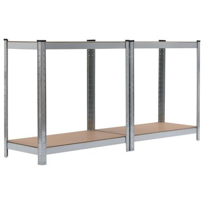 vidaXL Storage Shelves 2 pcs Silver 80x40x160 cm Steel and MDF
