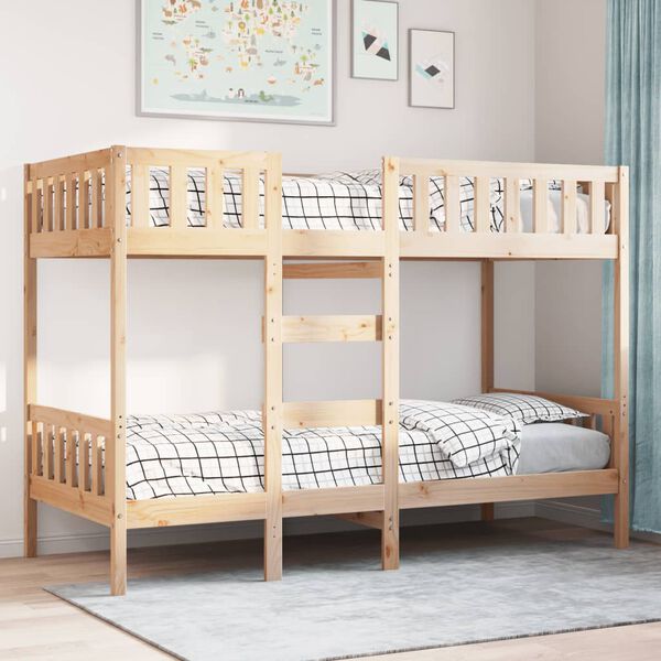vidaXL Bunk Bed 90x200 cm Solid Wood Pine