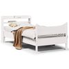 vidaXL Bed Frame with Headboard White 75x190 cm Small Single Solid Wood Pine