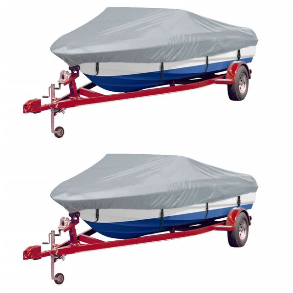 vidaXL Boat Covers 2 pcs Grey Length 427-488 cm Width 173 cm