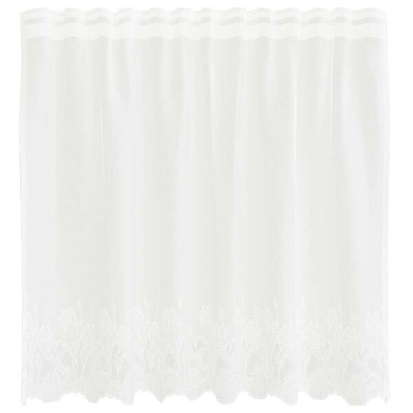vidaXL Lace Curtain with Curtains Floral White 120 x 150 cm Polyester