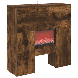vidaXL Electric Fireplace Smoked Oak 75 x 24.5 x 75 cm Engineered wood