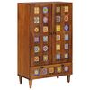 vidaXL Highboard with Door Walnut 60 x 33.5 x 100 cm Solid Mango Wood