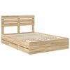 vidaXL Bed Frame with Drawer Sonoma Oak 140 x 200 cm Engineer Wood