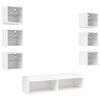 vidaXL 8 Piece TV Wall Units with LED White Engineered Wood