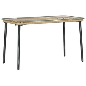 vidaXL Garden Table Natural 80 x 40 x 45 cm Poly Rattan