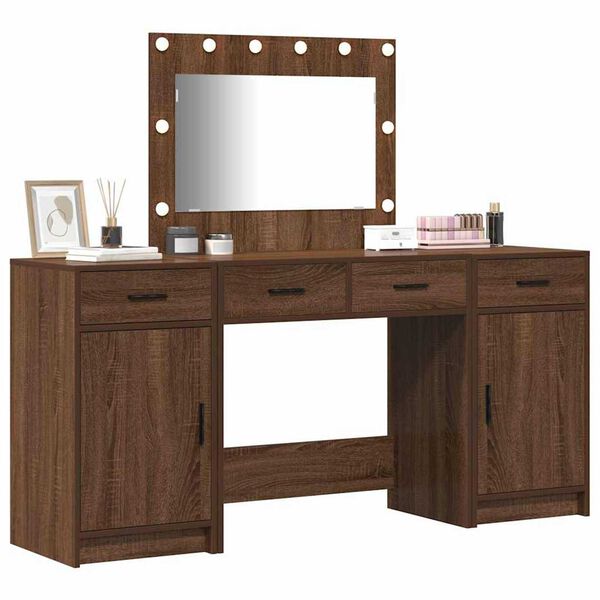 vidaXL Dressing Table 3 pcs Brown 40 x 41 x 75 cm Engineered wood