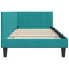 vidaXL Corner Bed Frame Turquoise 100 cm x 200 cm Velvet