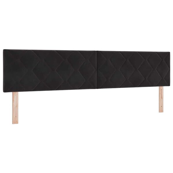 vidaXL LED Headboard with LED Strip Lights Manual Black 200 cm Velvet