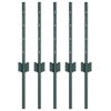 vidaXL Embedded Fence Post 5 pcs Green 80 cm Powder-Coated Steel