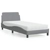 vidaXL Bed with Mattress "Dover" Light Grey Single Fabric
