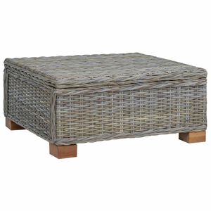 vidaXL Coffee Table GENDT Natural Rattan Kubu Grey 67 x 60 x 30 cm