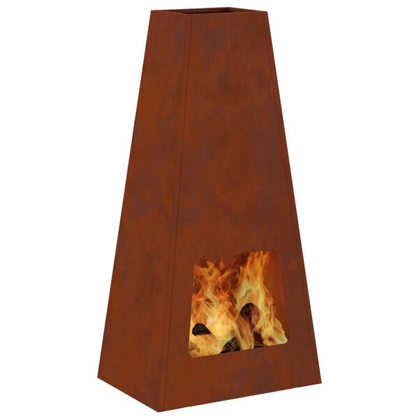 vidaXL Fire Pit Brown 50 x 35 x 100 cm Weathering Steel