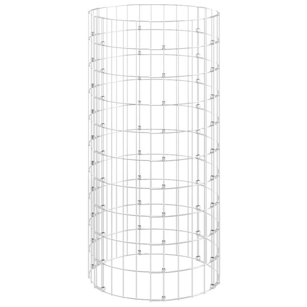 vidaXL Circular Gabion Pole Galvanised Steel Ø50x100 cm