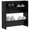vidaXL Shoe Cabinet Black Oak 60 x 18 x 60 cm Engineered Wood