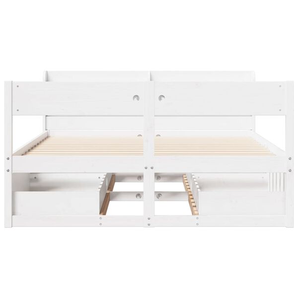 vidaXL Bed Frame without Mattress White 140x190 cm Solid Wood Pine